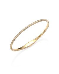 Adriana Orsini | Metallic Pavé Crystal Hinged Bangle Bracelet/goldtone | Lyst