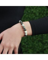 Monique Péan White Spectrolite And Scrimshaw Bead Bracelet