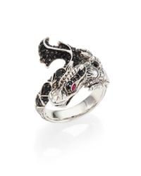 John Hardy | Metallic Naga Black Sapphire, Ruby & Sterling Silver Dragon Ring | Lyst