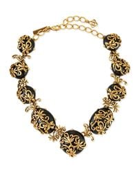 Oscar de la Renta | Metallic Resin Filigree Collar Necklace | Lyst