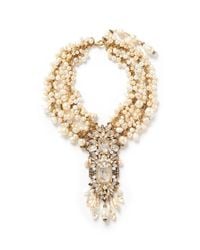 Erickson Beamon | White ''pearl Jam' Faux Pearl Crystal Drop Necklace | Lyst