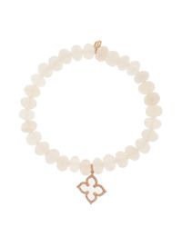 Sydney Evan | White Chalcedony Flower Bracelet | Lyst