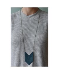 Spectrum | Blue Chevron Leather Necklace | Lyst