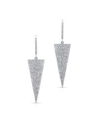 Anne Sisteron | Metallic 14kt White Gold Diamond Triangle Drop Earrings | Lyst