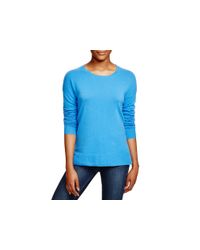 Aqua | Blue Cashmere Cashmere High Low Crewneck Sweater | Lyst