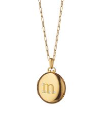 Monica Rich Kosann | Metallic 18k Yellow Gold Bespoke Petite Initial Locket With Diamond Accents | Lyst