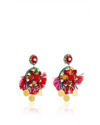 Ranjana Khan | Red Coin Embellished Drop Earrings | Lyst