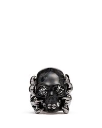 Alexander McQueen | Gray Plexiglas Claw Skull Ring | Lyst