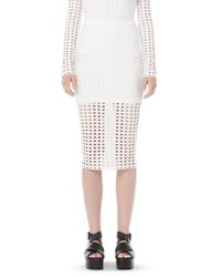 Alexander Wang | White Circular Hole Midi Skirt | Lyst