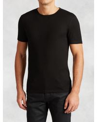John Varvatos | Black Jersey Sheen Ss Crewneck Tee for Men | Lyst