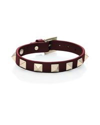 Valentino | Purple Rockstud Small Leather Bracelet | Lyst