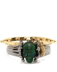 Alexander McQueen | Green Claw Skull Double Bangle | Lyst
