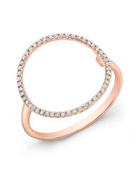 Anne Sisteron - Pink 14kt Rose Gold Diamond Open Circle Diamond Ring - Lyst