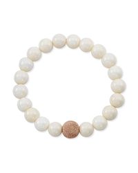 Anne Sisteron - White Buffalo Bone Stretch Bracelet With Laser Cut Ball - Lyst
