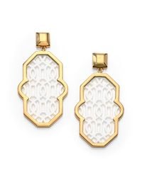 Tory Burch | Metallic Chantal Perforated Drop Earrings | Lyst