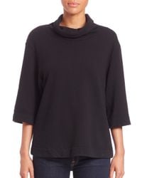 James Perse | Black Oversized Funnelneck Top | Lyst