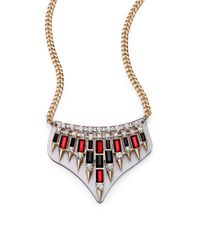 ABS By Allen Schwartz | Metallic Box Of Jewels Spiked Plate Bib Necklace | Lyst