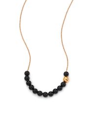 Ginette NY | Pink Black Moon Black Onyx & 18k Rose Gold Beaded Necklace | Lyst