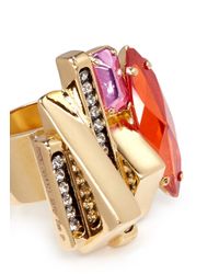 Iosselliani | Metallic Decò Crystal Ring | Lyst