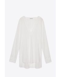 Helmut Lang | White V-neck Long-sleeve Tunic | Lyst