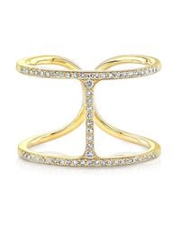 Anne Sisteron - 14kt Yellow Gold Diamond H Ring - Lyst