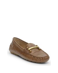 Ralph Lauren | Brown Caliana Embossed Loafer | Lyst