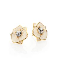 kate spade new york | White Rose Garden Stud Earrings | Lyst