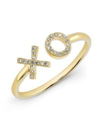 Anne Sisteron - 14kt Yellow Gold Diamond Xo Ring - Lyst