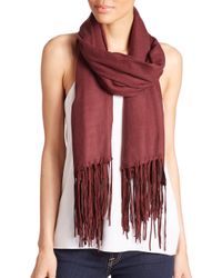Tilo | Red Cashmere & Silk-Blend Fringed Scarf | Lyst