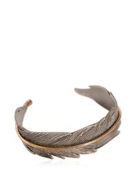 HTC Hollywood Trading Company | Metallic Metal Feather Cuff Bracelet for Men | Lyst