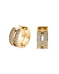 Michael Kors | Metallic Brilliance Pave Hug Earrings | Lyst