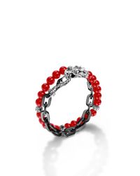 John Hardy | Red Legends Naga Stainless Steel Double Wrap Link Bracelet for Men | Lyst