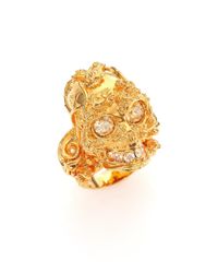 Alexander McQueen | Metallic Forest Skull Ring/goldtone | Lyst