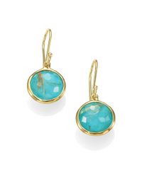 Ippolita | Metallic Lollipop Turquoise, Rutilated Quartz & 18k Yellow Gold Mini Doublet Drop Earrings | Lyst