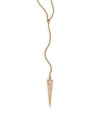 Elizabeth and James | Metallic Nyos Pavé White Topaz Lariat Necklace | Lyst