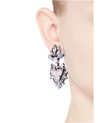 Erickson Beamon | Multicolor 'lady Of The Lake' Swarovski Crystal Triangle Drop Earrings | Lyst