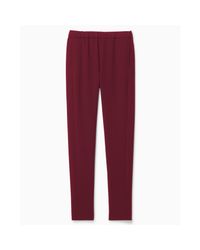 Theory | Red - Padra Cropped Crepe Straight-leg Pants - Burgundy | Lyst