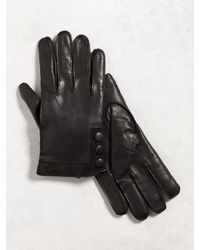 John Varvatos | Black Nappa Sheepskin Snap Glove for Men | Lyst