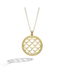 John Hardy | Metallic Round Drop Pendant On Chain Necklace | Lyst