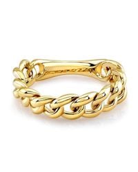 Anne Sisteron - Metallic 14kt Yellow Gold Thin Chain Link Ring - Lyst