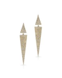 Anne Sisteron - 14kt Yellow Gold Diamond Double Triangle Earrings - Lyst