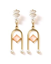 Volha | Pink Rose Quartz Suspended Earrings | Lyst