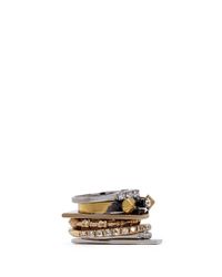 Iosselliani | Metallic Stackable Seven Ring Set | Lyst