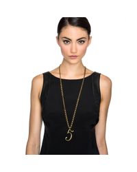 Lulu Frost - Metallic Plaza Number Necklace - Pearl Chain - Lyst