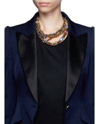 Assad Mounser | Multicolor Swarovski Crystal Chain Necklace | Lyst