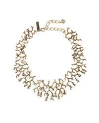 Oscar de la Renta | Metallic Russian Gold Coral Branch Necklace | Lyst