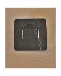 Tai | Metallic Rose Gold Staple Earring | Lyst