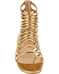 Christian louboutin Catchetta Flat Gladiator Sandals in Gold | Lyst  