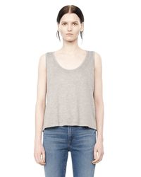 Alexander Wang | Gray Classic Low Neck Flared Tank | Lyst