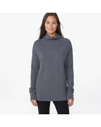 James Perse Gray Wool Blend Funnel Neck Sweatshirt